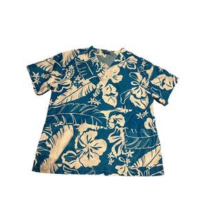 Naupaka Hawaii Women's large Scrub Top Floral Nurse Medical Shirt